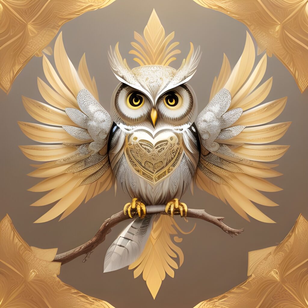 Abstract painting of owl
